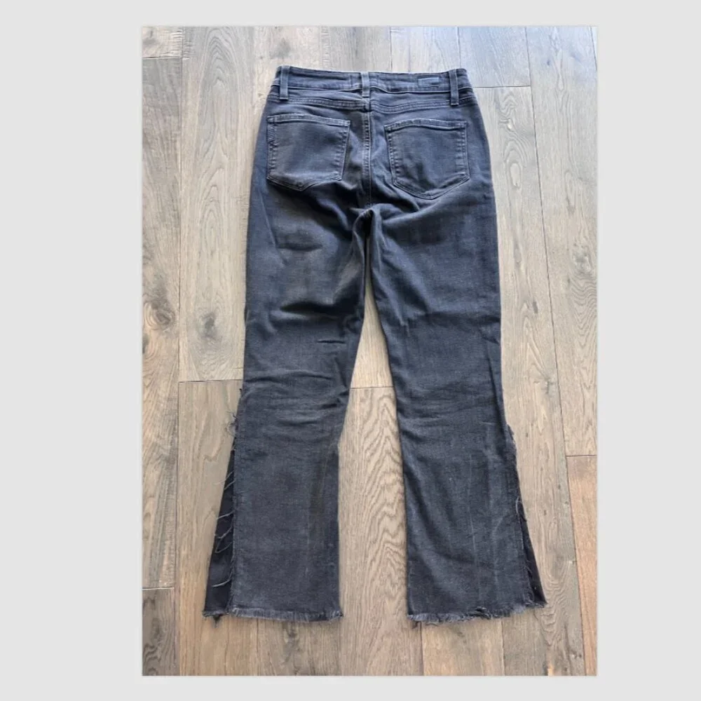 Paige Colette Crop Flare Jeans Size 27 Mid Rise Charcoal Black Denim Stretch - Picture 6 of 8